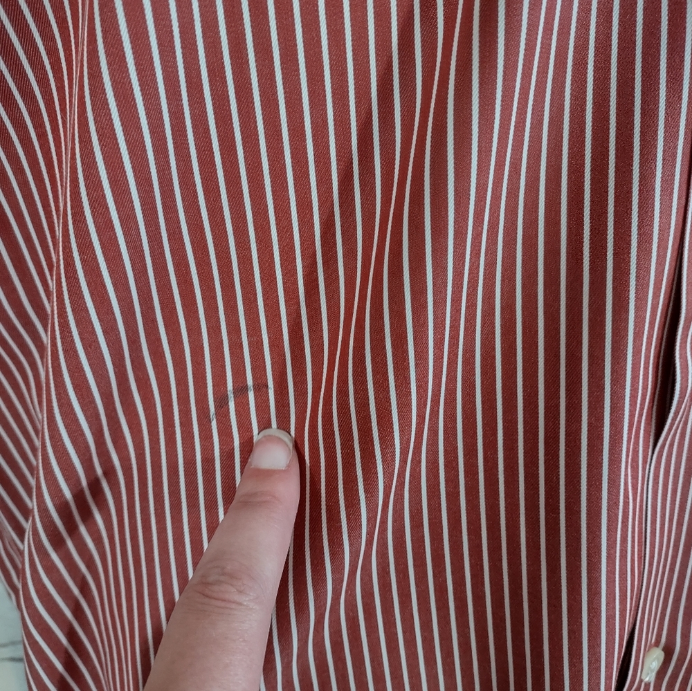 🔴5/$10 Banana Republic red stripe dress shirt XL - Picture 2 of 5